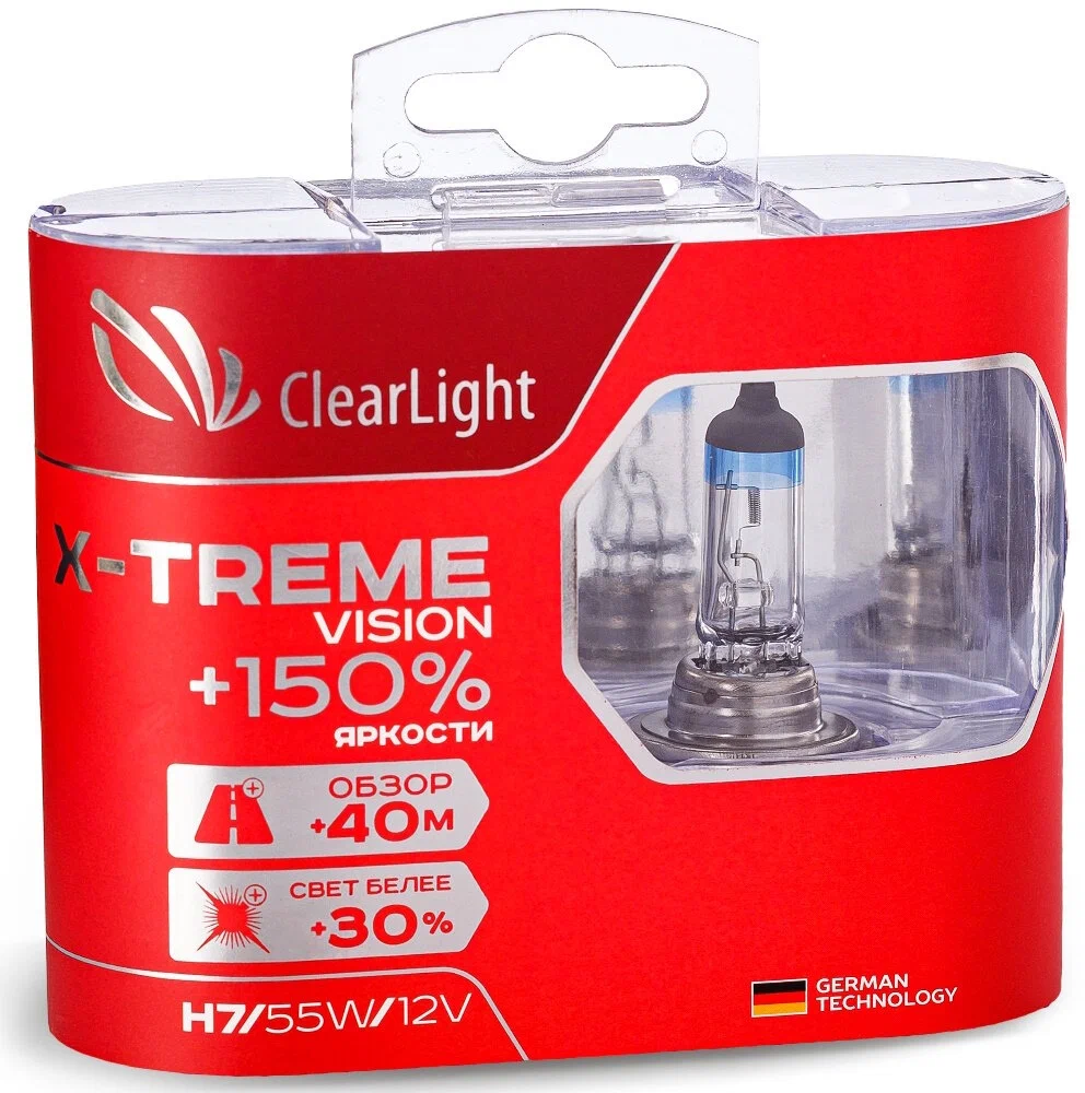 Лампа 12V H7 55W +150% PX26d ClearLight X-treme Vision 2 шт.